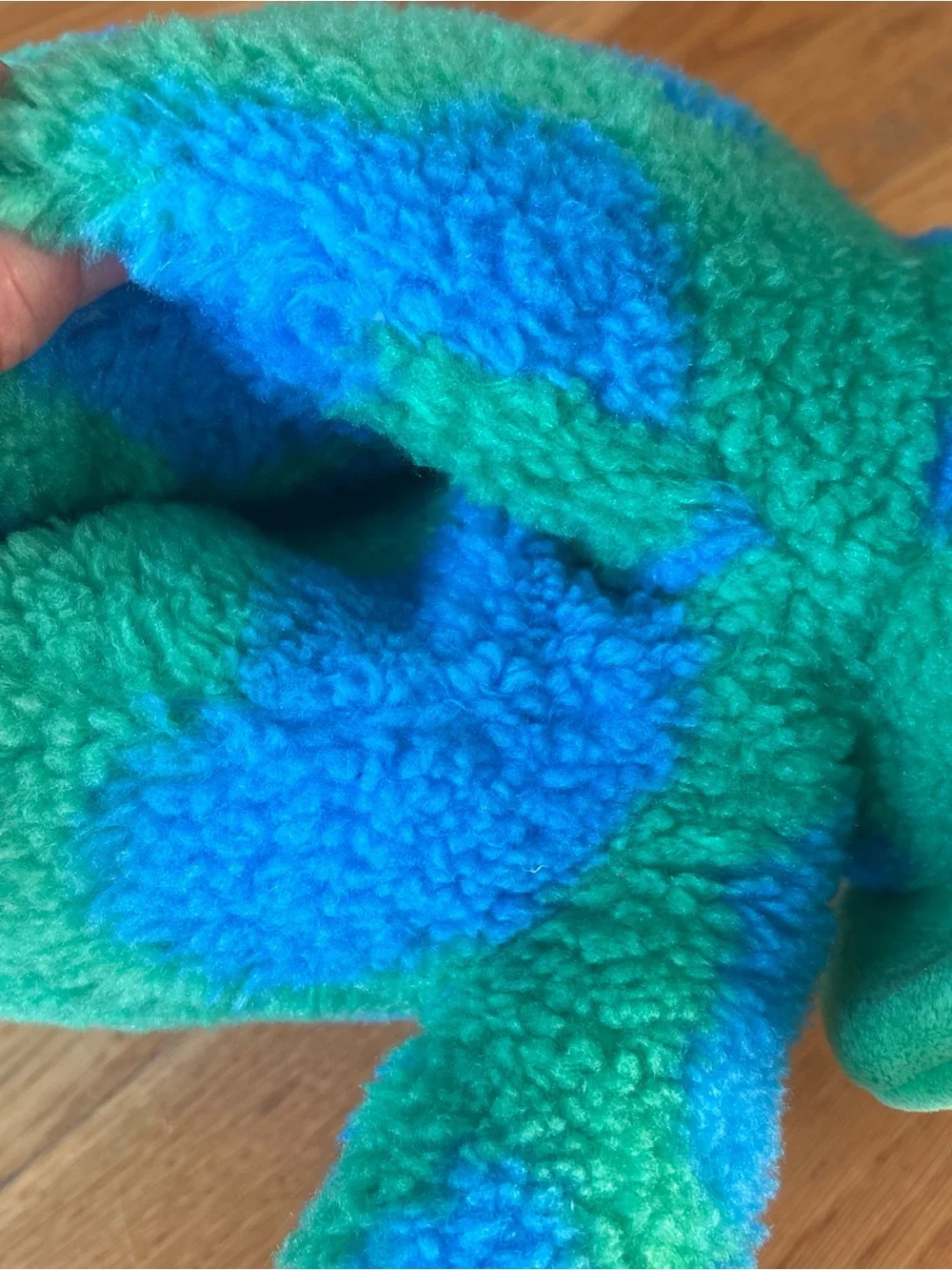 Plush Dino Stuffed Animal in Teal & Blue Russ Hug a Pet Tie Dye